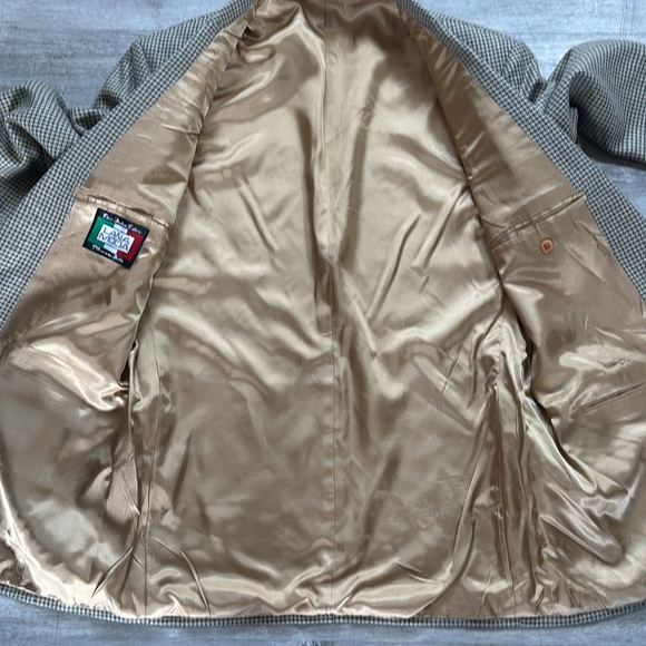 LANA MODA MENS LUXURY BLAZER 39R Houndstooth fine Italian woven fabric - Picture 6 of 8